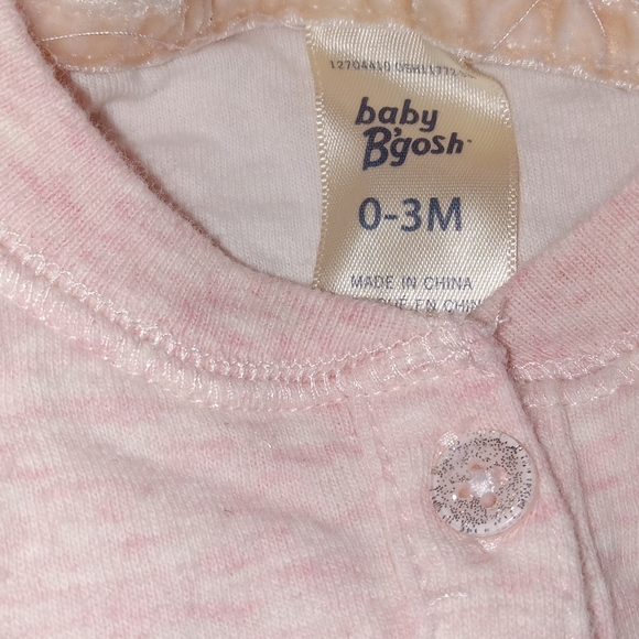 5 for $10 Oshkosh Heather Pink Longsleeve Jumper Footless Bodysuit 0-3M - Picture 4 of 5